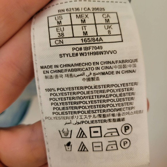 GUESS Los Angeles Watercolor Sheer Blouse M - Picture 6 of 8